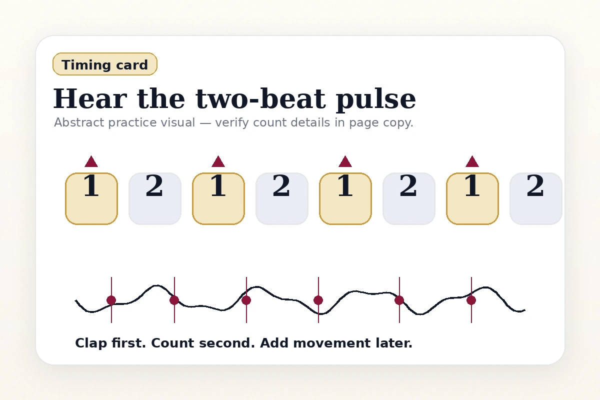 Paso Doble count and timing card showing a clear two beat pulse