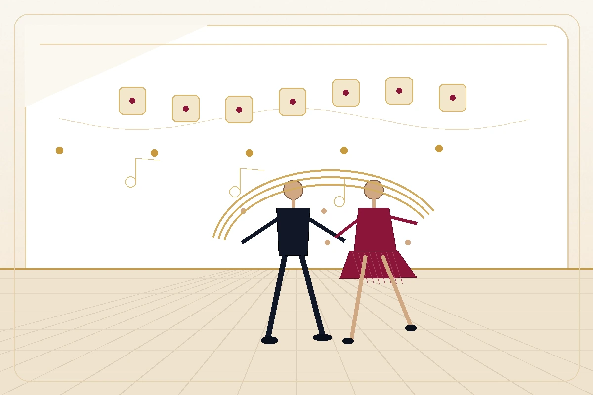 American Rhythm playlist card for Cha Cha, Rumba, Swing, Bolero, and Mambo.