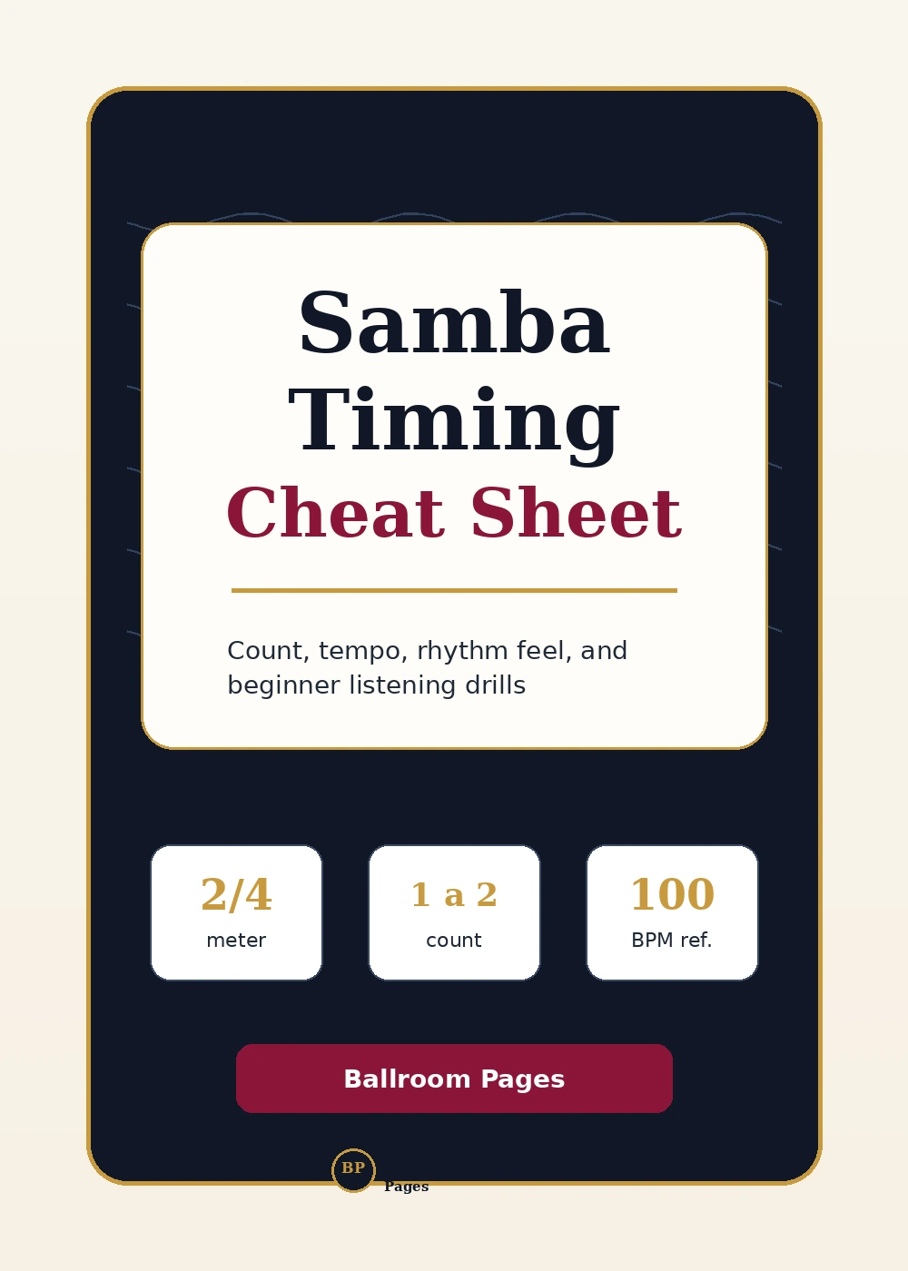 Samba Timing Cheat Sheet download cover.