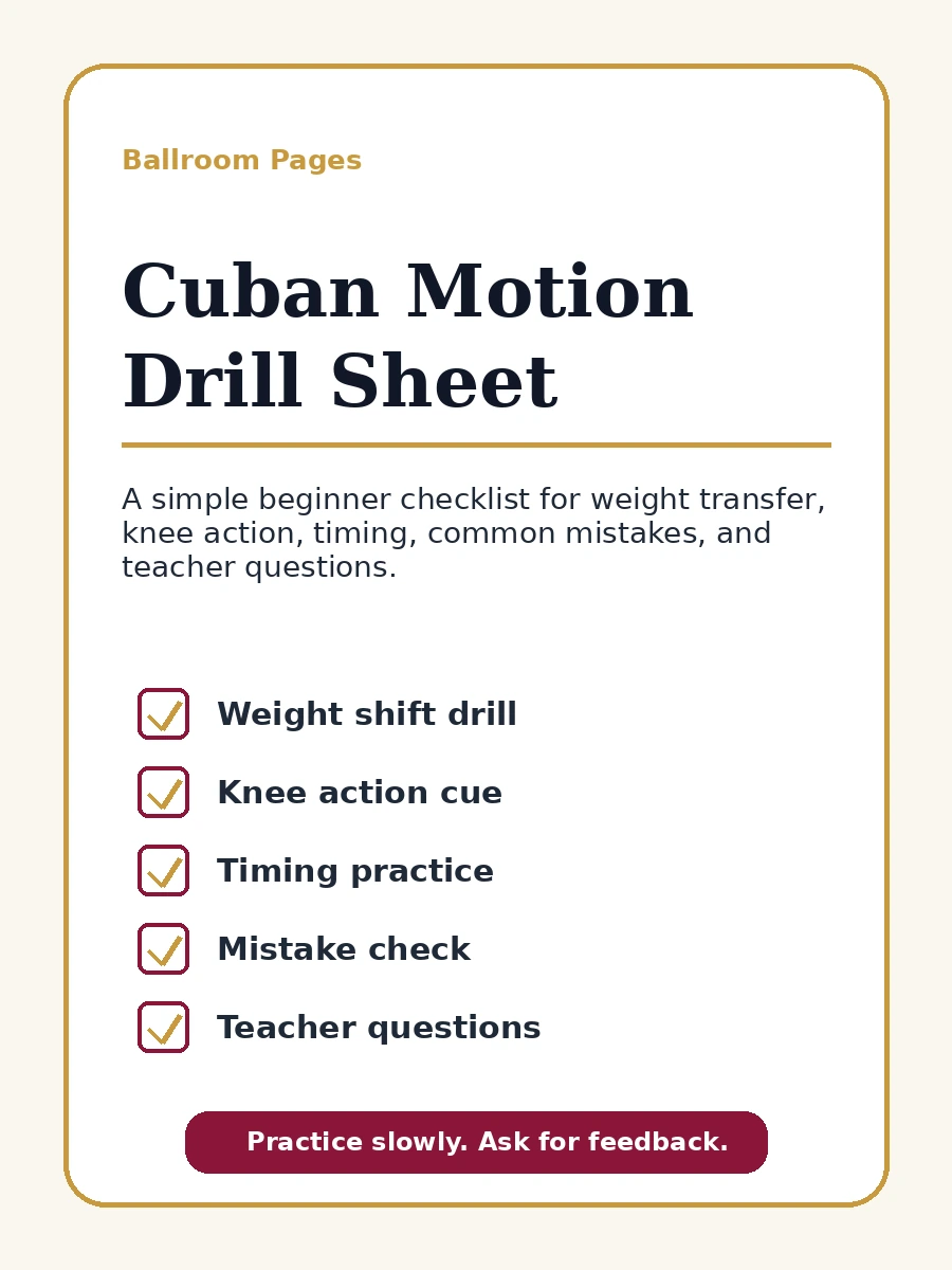 Cuban Motion Drill Sheet download cover.