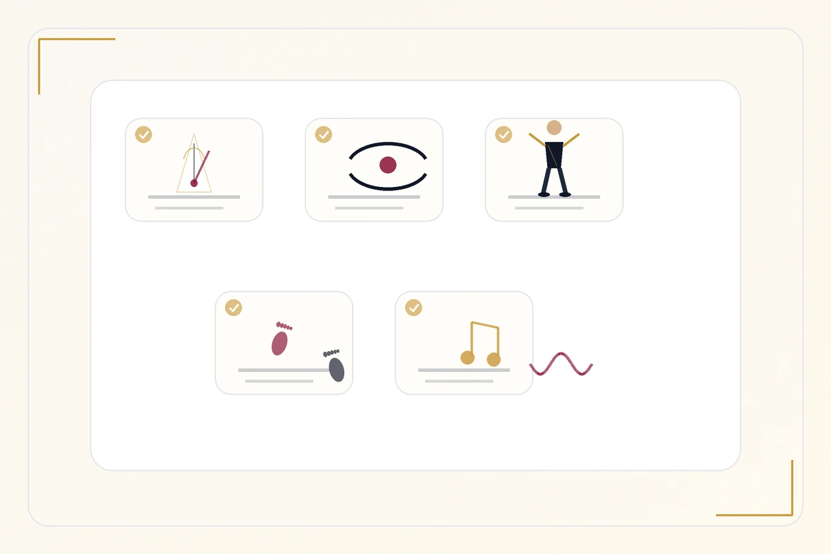 Self diagnosis card for common beginner ballroom dance mistakes.