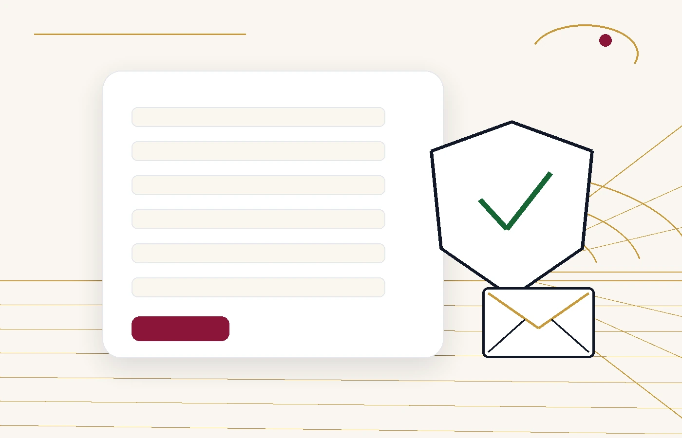 Visual representing privacy and respectful form handling for Ballroom Pages contact messages.