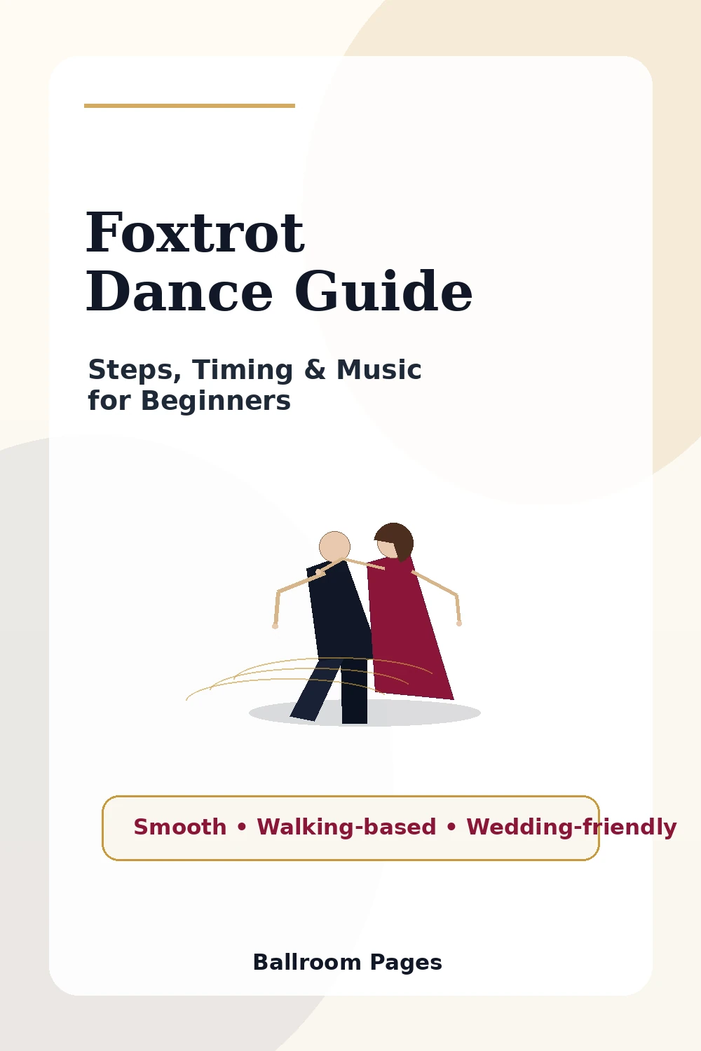 Pinterest graphic for the Ballroom Pages Foxtrot Dance Guide