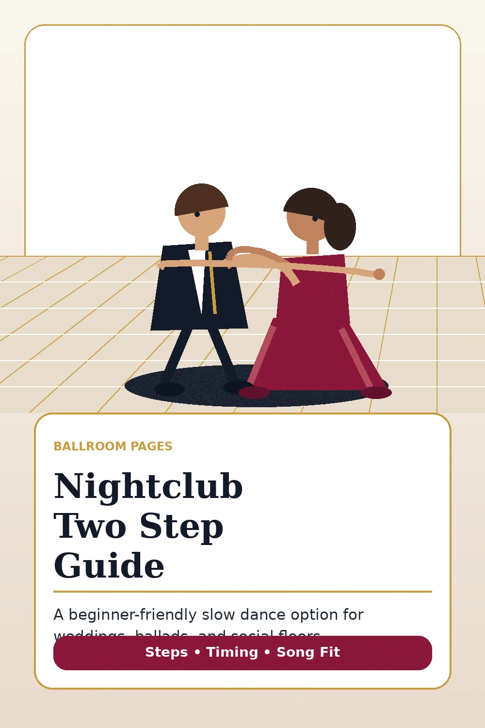 Pinterest pin for a Nightclub Two Step wedding slow dance guide