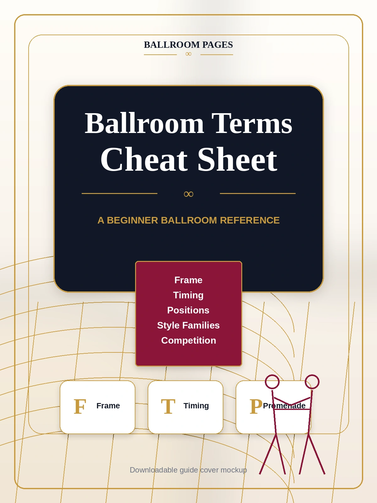 Cover mockup for the Ballroom Terms Cheat Sheet