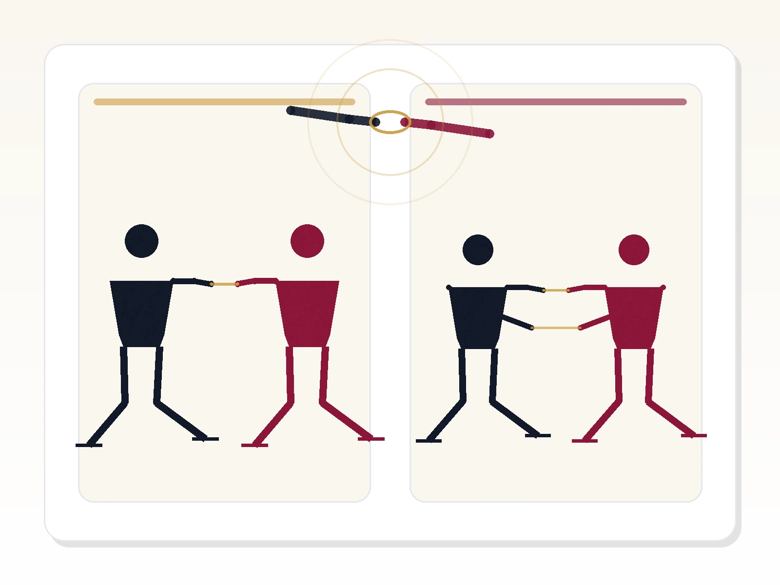 Diagram showing open hold hand connections without gripping or pulling
