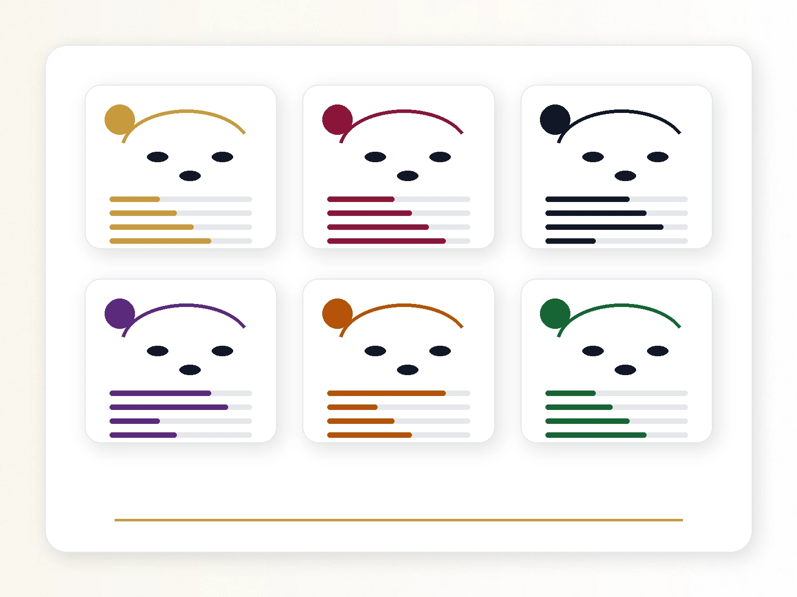 Dance style progress tracker cards for Waltz, Rumba, Cha Cha, Foxtrot, Tango, and Swing