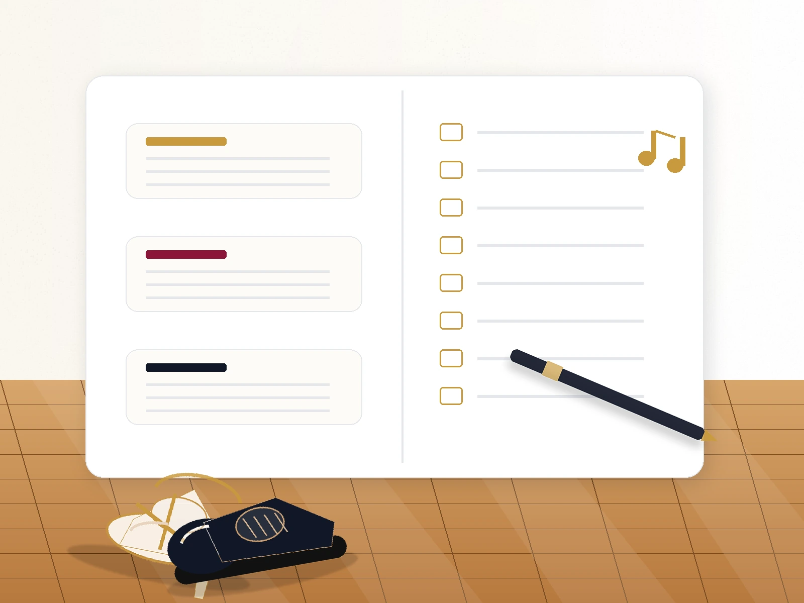 Ballroom lesson notes template for recording teacher corrections and next lesson questions