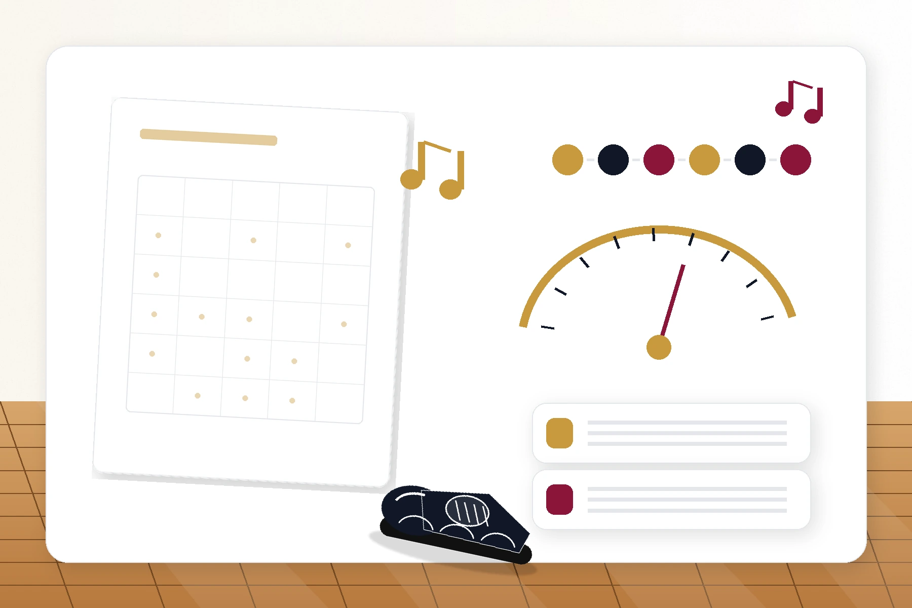Ballroom music and timing tracker for logging songs, counts, tempo, and timing notes
