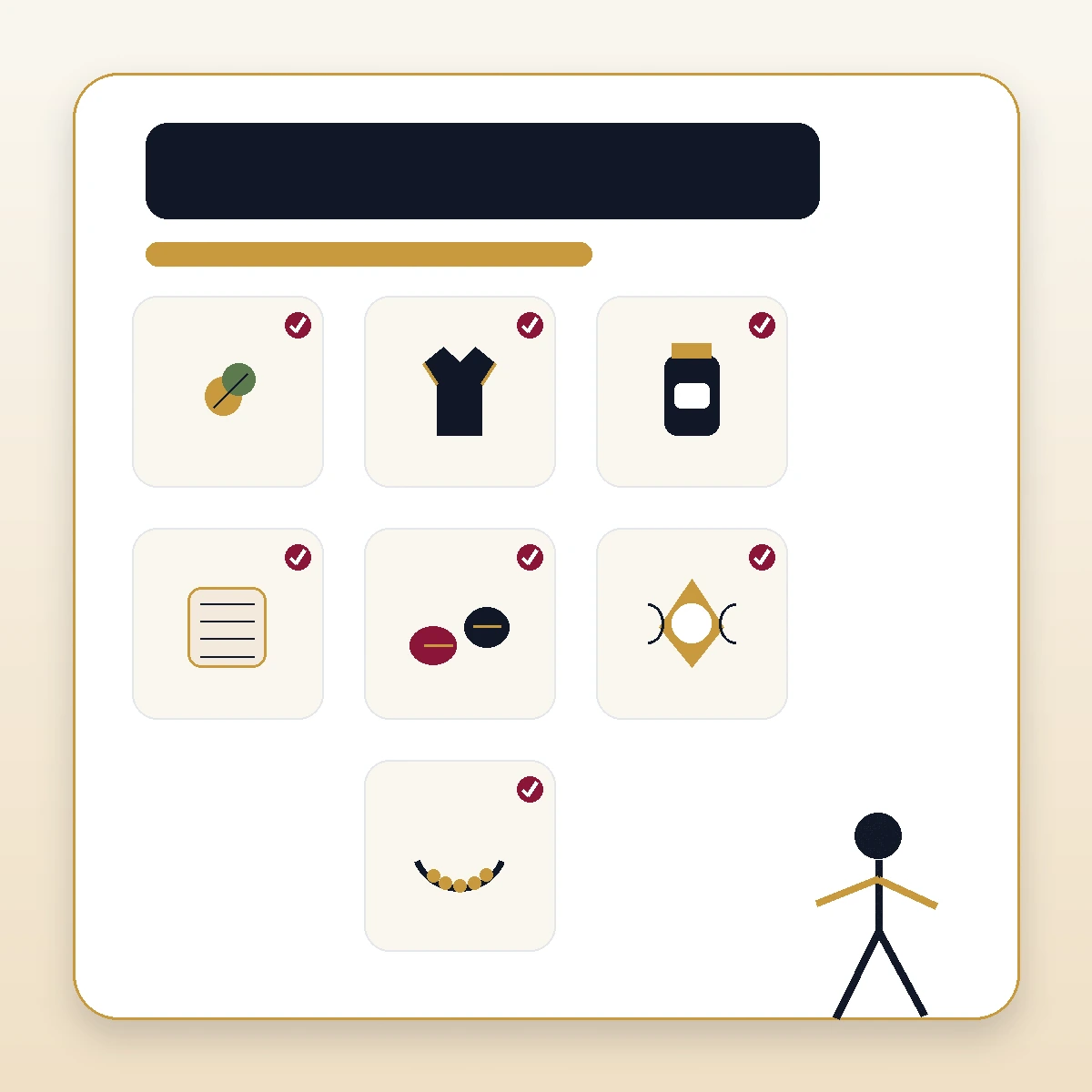Checklist graphic showing fresh breath, clean shirt, deodorant, comfortable shoes, and light fragrance.