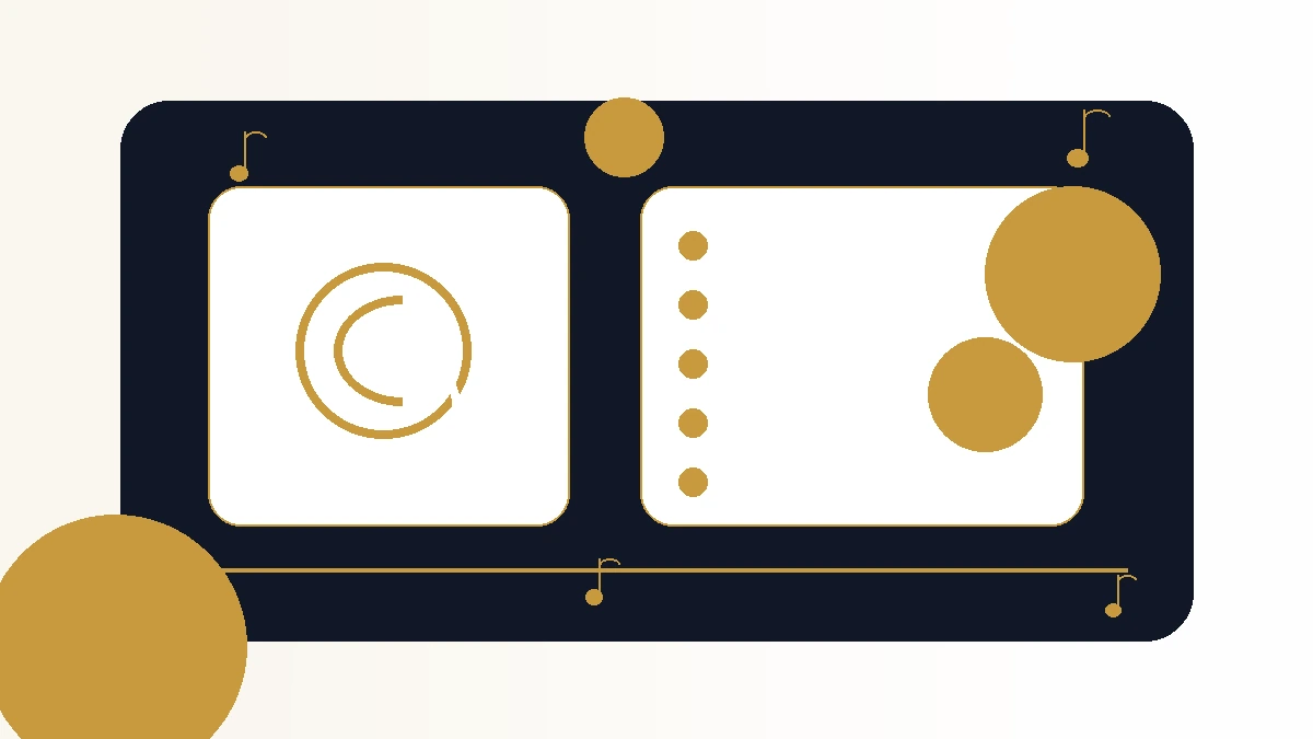 Branded Ballroom Pages playlist card with music notes and ballroom dance mood.